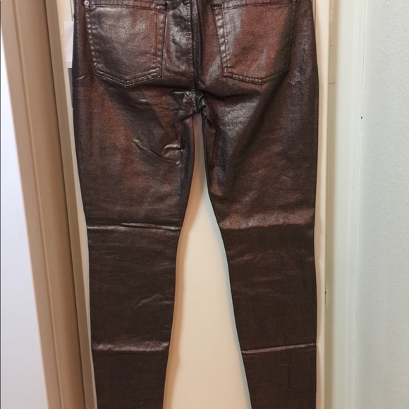 7 For All Mankind Skinny Copper Metallic Size 29 - Picture 3 of 3